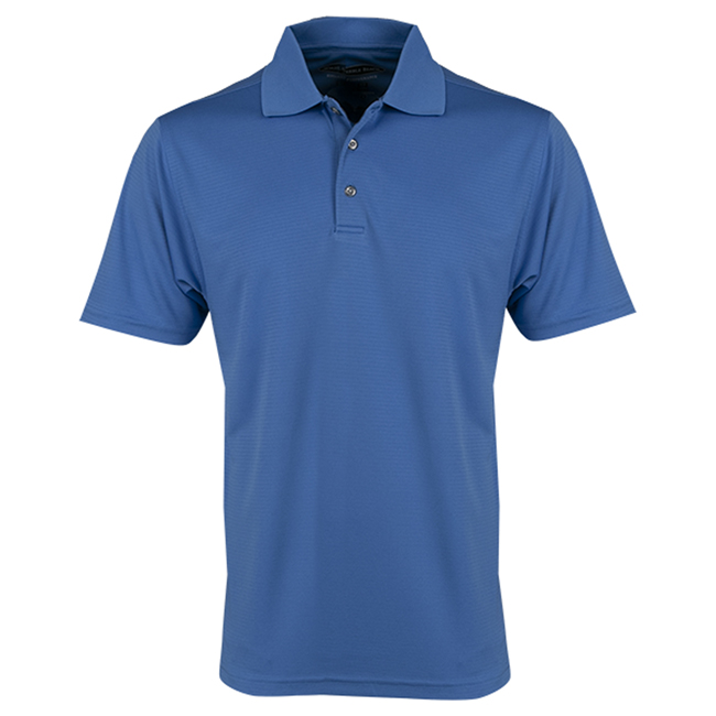 Horizontal Textured Polo - Blue - Lincoln Retailer