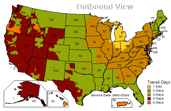 Delivery Areas of united state image
